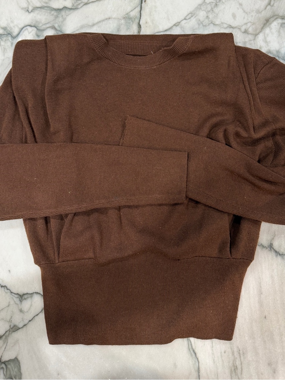 Zara Men's Chocolate Brown Crewneck Sweater